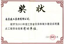 南京建工集團(tuán)被評(píng)為2013年度全省住建系統(tǒng)重點(diǎn)工程勞動(dòng)競(jìng)賽有功單位